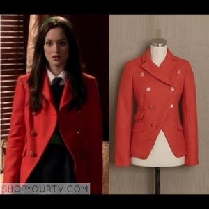 J. Crew Orange Wool Oxford Cut Blazer